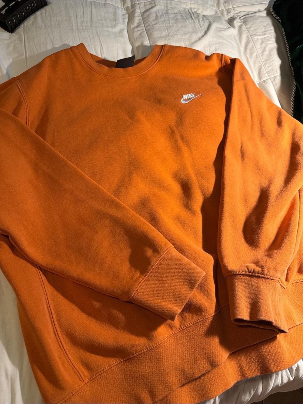 Nike Orange Crewneck Sweatshirt with White Logo